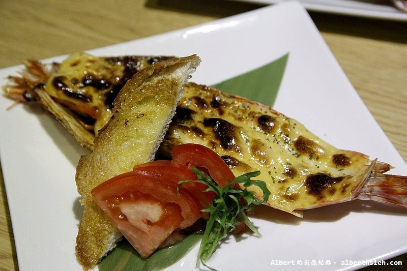 台北大同．若獅子和食：海膽醬烤明蝦